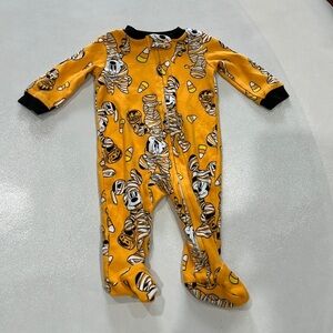 Disney Baby Halloween Mickey Minnie Mouse Mummy Footie 0/3 months zipper